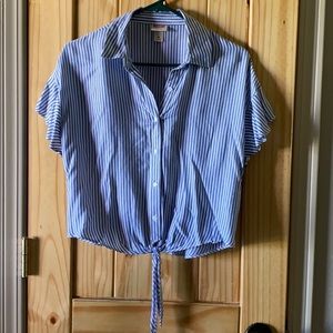 Button down cropped shirt